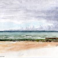 Aquarelle-mer-gris-vert
