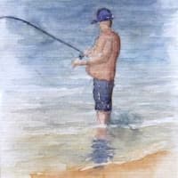 Aquarelle-pecheur-profil