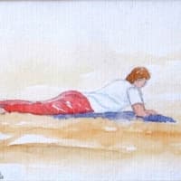 Aquarelle-plage-lecture