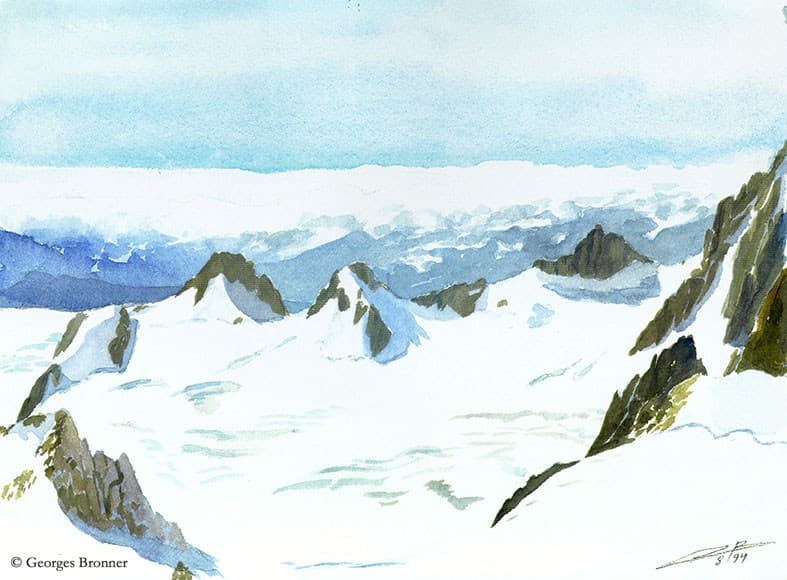 aquarelle-glacier-géant-aiguille-midi-