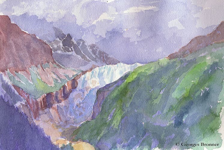 Glacier d’Argentière, August 1999. Size 36x26 cm aquarelle-glacier-argentière