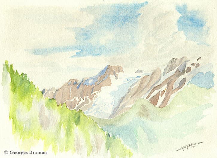 Glacier de Trient, 19 August 1980. Size 26x18 cm aquarelle-glacier-trient-2