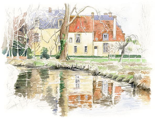 Aquarelle Chateau Carel